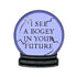 The I See A Bogey Crystal Ball Ball Marker by Ballmarkers.com features a purple cracked crystal ball with "I SEE A BOGEY IN YOUR FUTURE" inside, resting on a black base.