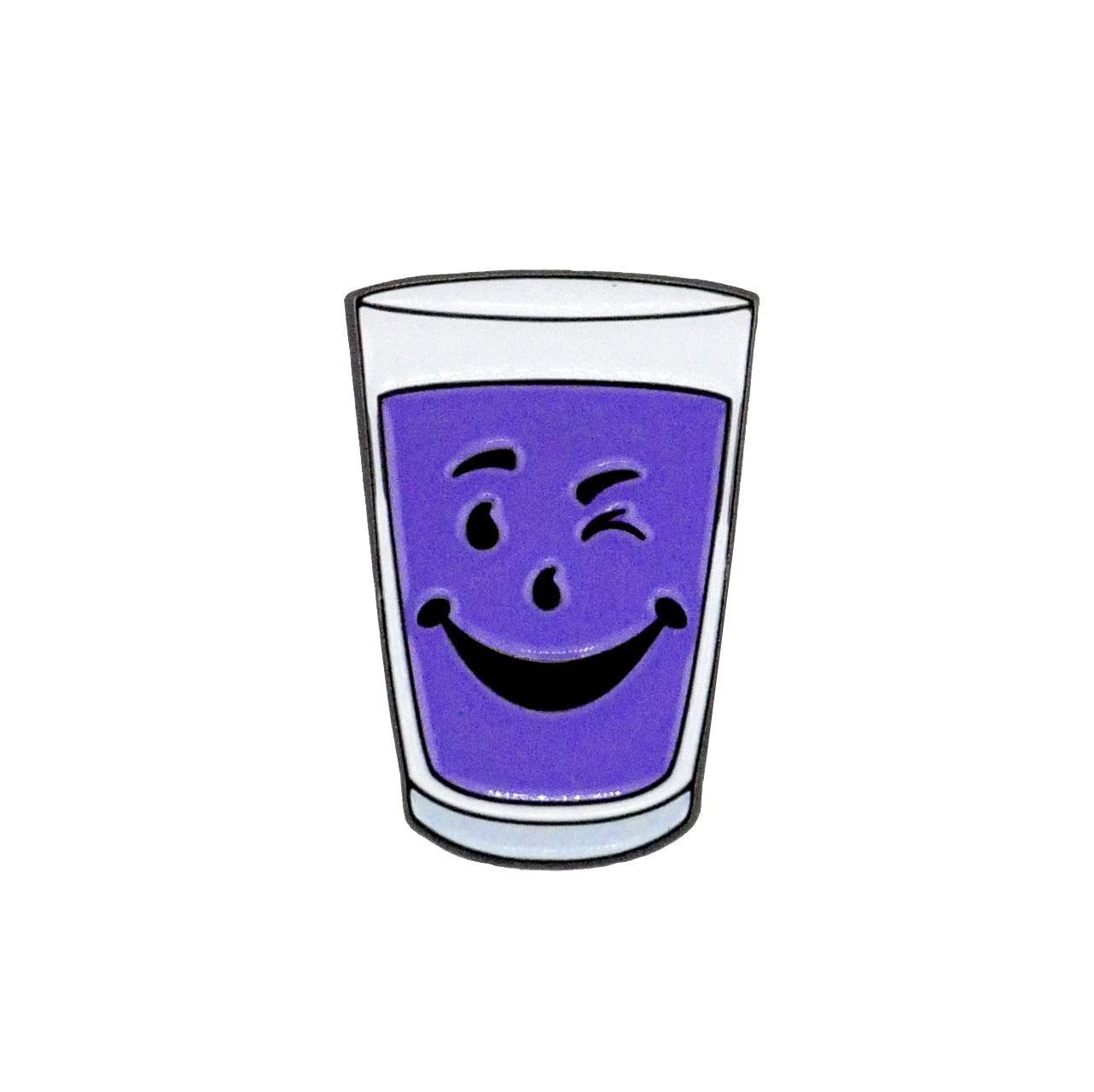 The Don't Drink the "Purple Drink" Ball Marker by Logie Joe's Golf features a cartoon glass of purple juice with a playful winking face, all set against a white background.