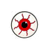 The I See Eyeball Ball Marker by Ballmarkers.com features a stylized eyeball with a red iris, black pupil, and red veins on a white background.