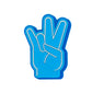The Ballmarkers.com Foam Finger Shocker Ball Marker features a blue hand giving the peace sign, outlined in white, on a plain white background.