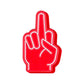 The Foam Finger Middle Finger Ball Marker by Ballmarkers.com is a red foam hand with a white outline, displaying an extended middle finger gesture against a white background.