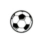 The Soccer Ball Ball Marker by Ballmarkers.com features a classic black and white hexagon-pentagon pattern, displayed on a plain white background.