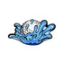 The Water Ball Ball Marker by Ballmarkers.com features a cartoon-style golf ball splashing into blue water with dramatic waves and droplets, all set against a crisp white background.