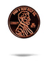 The Pins and Aces Penny Ball Marker is a shiny copper-colored marker with Abraham Lincoln&