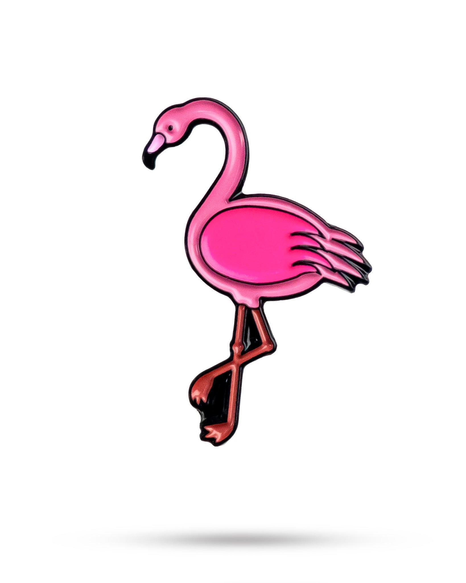 The Flamingo Ball Marker by Pins and Aces features a pink flamingo standing on one leg with a subtle shadow—ideal for customizing your golf gear or adding personality to any magnetic surface.