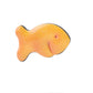 The Fish Cracker Ball Marker by Pins and Aces is shown as a single, orange, fish-shaped marker against a white background with a subtle shadow, highlighting its compact golf accessory design.