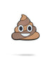 The Pins and Aces Poop Ball Marker features a cartoon-style brown poop emoji with big, round eyes and a wide smile on a plain white background—a quirky enamel finish accessory for your golf game.