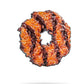 A close-up of the Pins and Aces Coconut Fudge Cookie Ball Marker, inspired by Samoa cookies with a ring shape and enamel finish, is displayed on a white background with a faint shadow below.