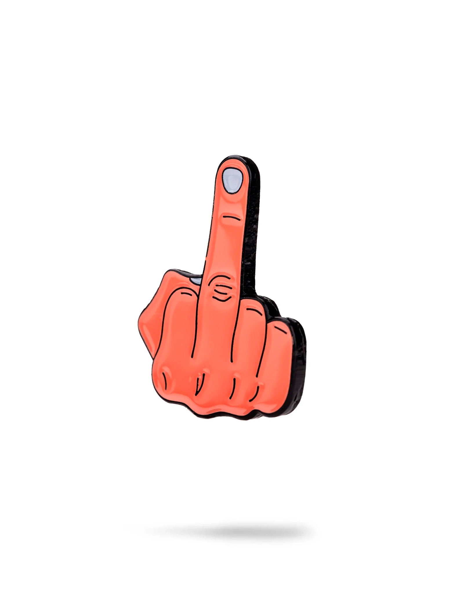 The Pins and Aces Middle Finger Ball Marker features an orange cartoon-style hand with the middle finger raised—ideal for adding a fun, bold statement to any magnetic surface.