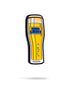 A cartoon-style illustration shows a tall glass of yellow beer labeled "Bud Light," with bubbles rising and a Pins and Aces Bud Light Pint Ball Marker on the rim, all set against a white background.