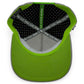 Top-down view of the Alien Caddy Golf Hat by Logie Joe's Golf, showing polka-dot lining, branded hatbands, magnetic ball marker holder (marker included), and "MAKE YOUR MARK" printed inside the adjustable snapback cap.