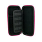 The Ballmarkers.com Accessory Case is a black case with a pink zipper, mesh pockets, and elastic straps—ideal for organizing small golf accessories like ball markers or divot tools.