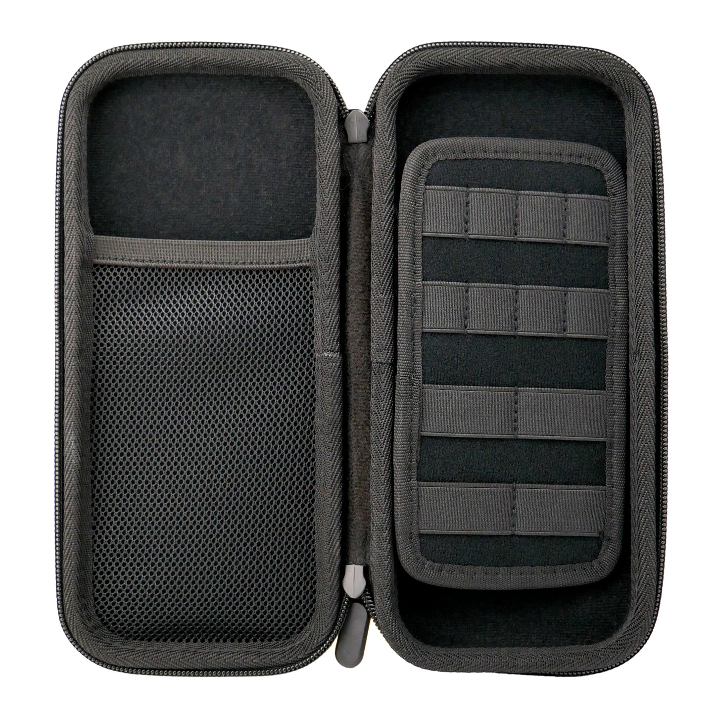 The Ballmarkers.com Accessory Case 3.0 by Ballmarkers.com is a black zippered case with a mesh pocket and padded organizer panel—perfect for neatly storing golf accessories or ball markers and keeping essentials organized.