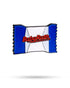 The Baby Ruth® Ball Marker by Pins and Aces is a limited edition pin shaped like a candy bar wrapper, with blue sides, a white center, and the red Baby Ruth logo—perfect for collectors and golf enthusiasts.