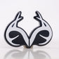 A Real Tree Antlers Ball Marker by Pins and Aces, featuring stylized antler shapes forming a heart-like design, shown on a white background with a subtle reflection below.