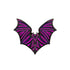 The Bat Ball Marker by Ballmarkers.com features a stylized bat with outstretched wings, bold black outlines, and vibrant iridescent purple accents on the wings and body.