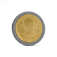The Omen II by Doubloon is a gold coin inspired by pirate treasure, featuring a central skull and crossbones, ornate patterns, and "MARKS THE SPOT" engraved along the bottom on a white background.