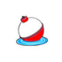 A round red and white Bobber from Logie Joe&