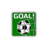 The Goal! Ball Marker from Ballmarkers.com features a soccer ball hitting the net on a green square background, with "GOAL!" in bold white letters—an ideal golf ball marker or soccer golf accessory for fans.