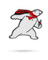 The Coca-Cola Bear - Ball Marker by Pins and Aces features a smiling cartoon polar bear in a red Coca-Cola scarf holding a Coca-Cola bottle, with a magnetic hat clip, displayed on a clean white background.