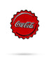 The Coca-Cola Bottle Cap - Ball Marker by Pins and Aces features a red, wavy-edged cap with the classic white Coca-Cola logo, displayed on a plain white background.