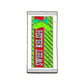 A rectangular Sweet Relish Sauce Packet Ball Marker by Logie Joe's Golf, featuring a red stripe with white SWEET RELISH text, green diagonal stripes, and a relish graphic—ideal for golfers to carry with their divot tools.