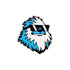 The Yeti Cool Dude Ball Marker by Ballmarkers.com features a blue and white yeti face with a thick beard, spiky fur, and black sunglasses—an abominable snowman design on a plain white background.