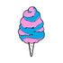 The Cotton Candy Ball Marker by Ballmarkers.com features swirled blue and pink colors on a whimsical stick design, adding a playful carnival touch to your golf accessories.