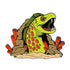 The Electric Eel Ball Marker by Ballmarkers.com features a cartoonish green eel with red spots and sharp teeth, inspired by the Deep Blue Sea Collection, emerging from rocks and red coral on a white background.