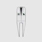 A playful Caddy divot tool by Guerrilla Golf, designed to resemble a white lab coat, features a green number 25 and a small green dinosaur on the chest pockets, making it a unique golf accessory, displayed against a plain gray background.