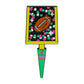 The Logie Joe's Golf Field Goal Divot Tool features a removable football ball marker at the center, surrounded by colorful beads, with a green handle adorned with a pink flamingo and stripe—perfect for unique course style.