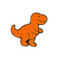 The T-Rex Dinosaur Nugget Ball Marker by Ballmarkers.com features a cartoon orange tyrannosaurus rex with a smiling face and small arms, outlined in black on a white background.