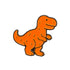 The T-Rex Dinosaur Nugget Ball Marker by Ballmarkers.com features a cartoon orange tyrannosaurus rex with a smiling face and small arms, outlined in black on a white background.
