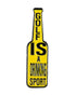 The Grunk Dolfer Drinking Sport Ball Marker features a yellow bottle-shaped design with black "GOLF IS A DRINKING SPORT" text—an ideal golf accessory or unique gift for any golf enthusiast.