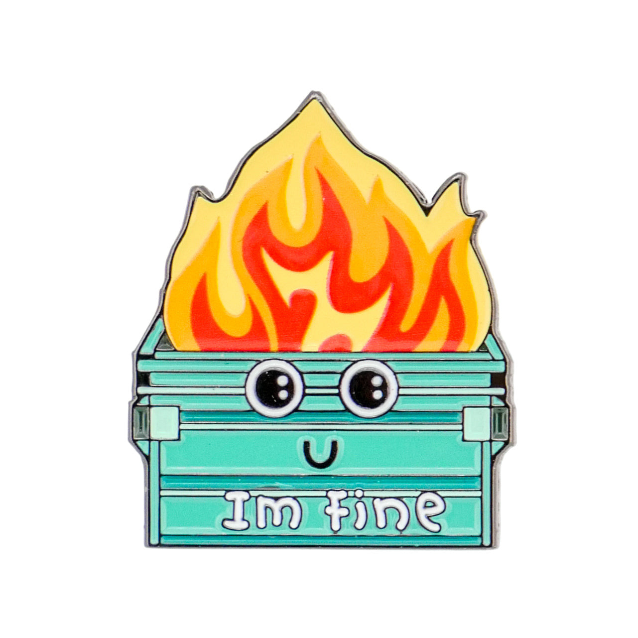 The Dumpster Fire ball marker by Ballmarkers from Logie Joe’s features a smiling cartoon dumpster ablaze with “I’m fine” on the front—add humor to your game with this funny, personalized golf accessory.