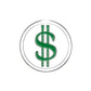 A green dollar sign inside a black-outlined circle on white, the Evergolf Dollar Sign ball marker is crafted from high quality metal—ideal for golf accessory fans.