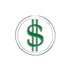A green dollar sign inside a black-outlined circle on white, the Evergolf Dollar Sign ball marker is crafted from high quality metal—ideal for golf accessory fans.