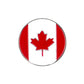 The Evergolf Canada Flag is a circular metal pin with a red maple leaf and two vertical red stripes on white, ideal as a stylish golf ball marker for enthusiasts.
