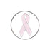 The Evergolf Pink Cancer Ribbon Ball Marker features a light pink ribbon in a black circle on white, making it a stylish metal golf accessory for breast cancer awareness.