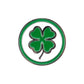 The Evergolf Four Leaf Clover Ball Marker features a green clover on a green-bordered white round pin, crafted from quality metal—making it the perfect golf accessory.