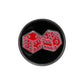 The Evergolf Dice is a circular black metal pin featuring two red dice with white dots, set side by side and slightly tilted—ideal for golf accessories or as a standout piece in your Evergolf Ball Markers collection.