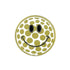 The Evergolf Smiley Ball is a round, yellow marker with olive green polka dots, crafted from high-quality metal—making it a fun and functional golf accessory for any player.