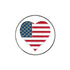 The Evergolf Heart Flag Ball Marker features a heart-shaped metal design with the American flag pattern and a thin black outline on white. A stylish, patriotic golf accessory.