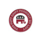 The Evergolf Republican Elephant - This Putt Can't Possibly Go Left ball marker features a red border, white stars, and GOP elephant—perfect for adding unique style to your golf accessories collection.