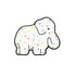 Add a whimsical touch to your game with the Frosted Elephant Cookie Ball Marker from Ballmarkers.com—a white cartoon elephant with colorful polka dots, outlined in black, on a plain white background.