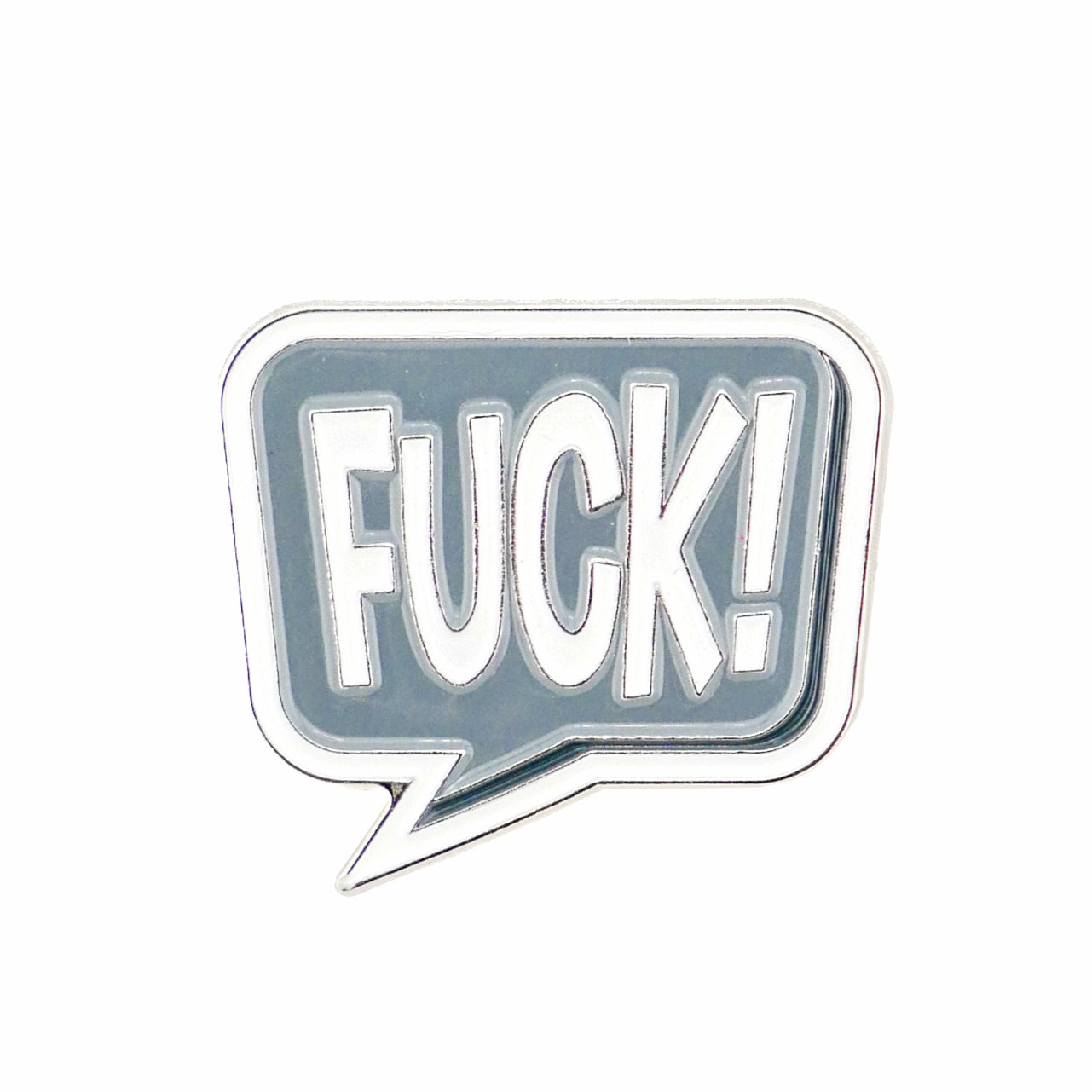 The F*ck! Speech Bubble by Logie Joe's Golf is a bold, gray golf ball marker featuring the word "F*ck!"—perfect for golfers looking for humorous and unique accessories with attitude.
