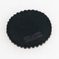 The Gilmore Cracker Ball Marker by Pins and Aces is a round, black, scalloped-edge golf ball marker with "PINS & ACES" embossed on the surface, shown on a white background.