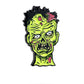 The Mutant Zombie - Ball Marker by Pins and Aces features a cartoonish zombie head with green skin, exposed brain, messy black hair, and exaggerated features—ideal for fans or collectors of unique cast steel ball markers.