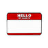 The Name Tag Ball Marker by Ballmarkers.com is a red and white "hello my name is" golf accessory, styled like a name tag with a blank space for personalization.