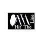 The Logie Joe's Golf Hit the Line Ball Marker is a black rectangle with "Hit The Line" in white, plus three white claw marks and a splatter design beside the text.